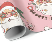 Retro 70s Groovy en Bright Santa Claus Cadeaupapier (Rol Hoek)