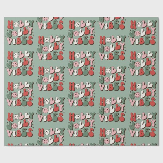 Retro 70s Groovy en Bright Santa Claus Cadeaupapier (Vlak)