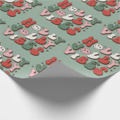 Retro 70s Groovy en Bright Santa Claus Cadeaupapier (Hoek)