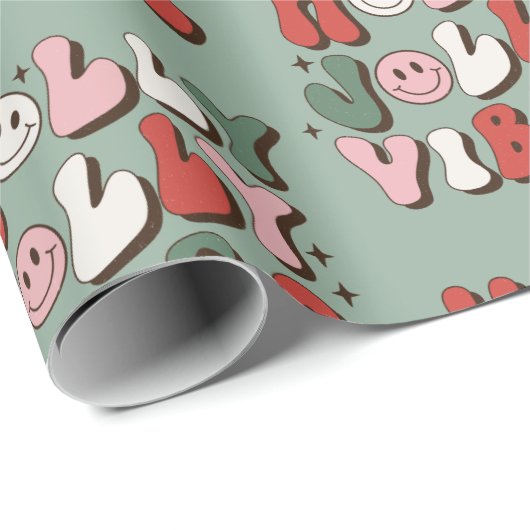 Retro 70s Groovy en Bright Santa Claus Cadeaupapier (Rol Hoek)