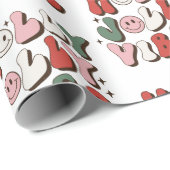 Retro 70s Groovy en Bright Santa Claus Cadeaupapier (Rol Hoek)