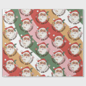 Retro 70s Groovy en Bright Santa Claus Cadeaupapier (Vlak)