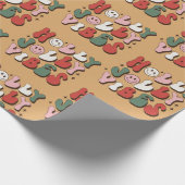 Retro 70s Groovy en Bright Santa Claus Cadeaupapier (Hoek)