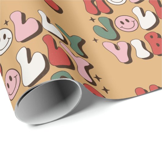 Retro 70s Groovy en Bright Santa Claus Cadeaupapier (Rol Hoek)