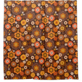  Retro 70s Groovy Floral patroon Douchegordijn (Voorkant)