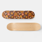 Retro 70s Groovy Floral patroon Persoonlijk Skateboard (Horizontaal)