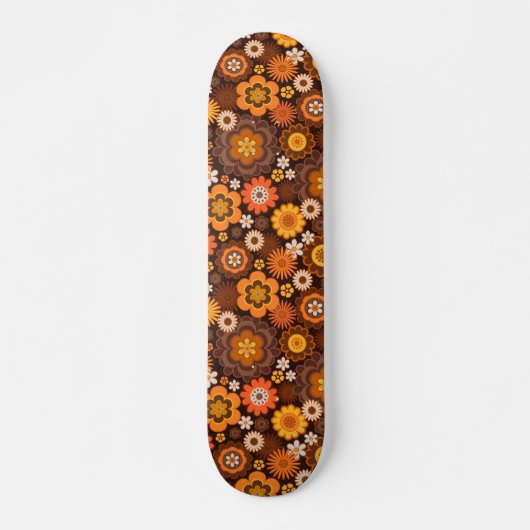 Retro 70s Groovy Floral patroon Persoonlijk Skateboard (Voorkant)