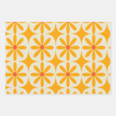 Retro 70s Groovy Flowers with Atomic Starbursts Inpakpapier Vel (Voorkant 2)