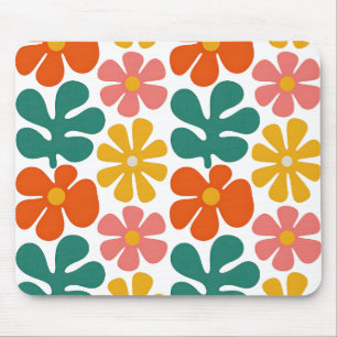 Retro 70s Groovy Folk Art Bloemmotief Muismat