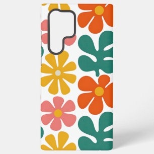 Retro 70s Groovy Folk Art Bloemmotief Samsung Galaxy Hoesje