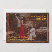 Retro 70's Groovy Foto Save The Date (Voorkant)
