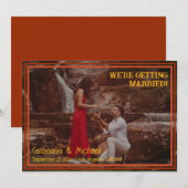 Retro 70's Groovy Foto Save The Date (Voorkant / Achterkant)