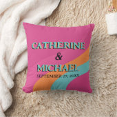 Retro 70s Groovy Fuchsia Fun Wedding Kussen (Deken)