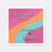 Retro 70s Groovy Fuchsia Fun Wedding Servet (Voorkant)