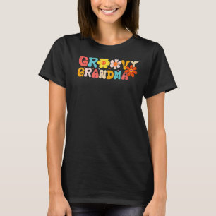 Retro 70s Groovy Grandma Matching Family 1st Birth T-shirt