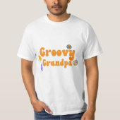 Retro 70's Groovy Grandpa Oranje Hippie T-shirt (Voorkant)