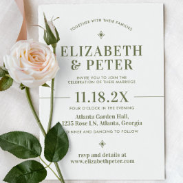 Retro 70s Groovy Groen Bruiloft Kaart