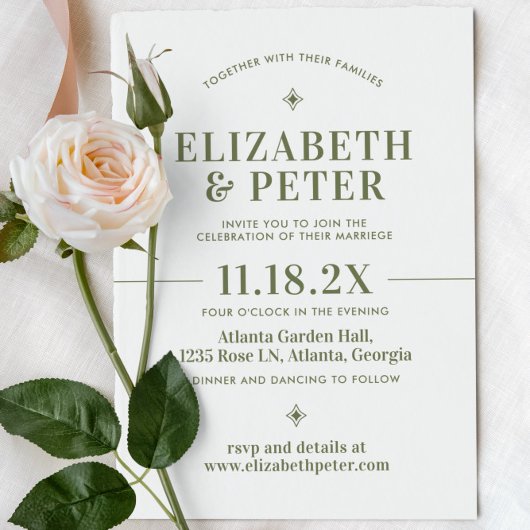 Retro 70s Groovy Groen Bruiloft Kaart