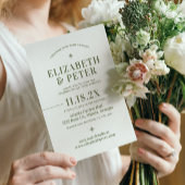 Retro 70s Groovy Groen Bruiloft Kaart