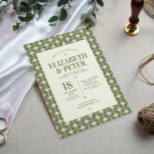 Retro 70s Groovy Groen Bruiloft Kaart