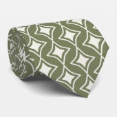 Retro 70s Groovy Groen Bruiloft Stropdas (Opgerold)