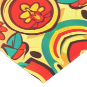 Retro 70s Groovy Herfst Herfstelementen Patroon Korte Tafelloper (Hoek)