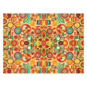Retro 70s Groovy Herfst Herfstelementen Patroon Tafelkleed (Voorkant (Horizontaal))