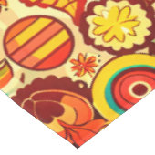 Retro 70s Groovy Herfst Herfstelementen Patroon Tafelkleed (Gekanteld)