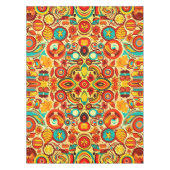 Retro 70s Groovy Herfst Herfstelementen Patroon Tafelkleed (Voorkant)