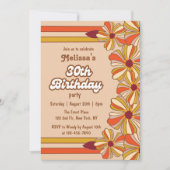 Retro 70s Groovy Hippie Flower 30e verjaardag Kaart (Voorkant)