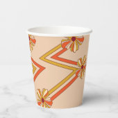 Retro 70s Groovy Hippie Flower 30e verjaardag Papieren Bekers (Achterkant)