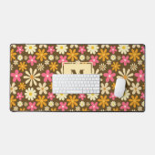 Retro 70s Groovy Hippie Flower Monogram Bureaumat (Keyboard & Muis)