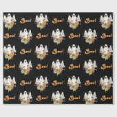 Retro 70s Groovy Hippie Ghost & Boo Halloween Fun Cadeaupapier (Vlak)