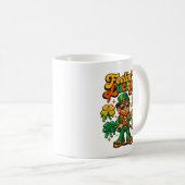 Retro 70s Groovy Kabouter Lucky Vibes St. Patrick Koffiemok (Voorkant rechts)