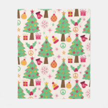 Retro 70s Groovy Kerstbomen Patroon