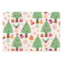 Retro 70s Groovy Kerstbomen Patroon