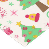 Retro 70s Groovy Kerstbomen Patroon Korte Tafelloper (Hoek)