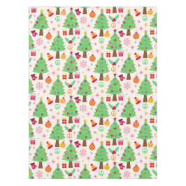 Retro 70s Groovy Kerstbomen Patroon Tafelkleed