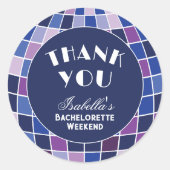 Retro 70s Groovy Laatste Disco Bachelorette Bedank Ronde Sticker (Voorkant)