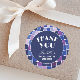 Retro 70s Groovy Laatste Disco Bachelorette Bedank Ronde Sticker