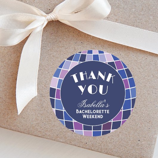 Retro 70s Groovy Laatste Disco Bachelorette Bedank Ronde Sticker