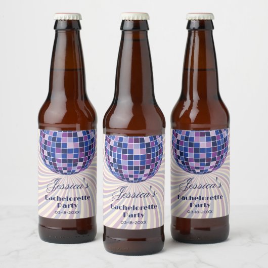 Retro 70s Groovy Laatste Disco vrijgezellenfeest Bier Etiket (Flessen)