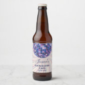 Retro 70s Groovy Laatste Disco vrijgezellenfeest Bier Etiket (Voorkant)