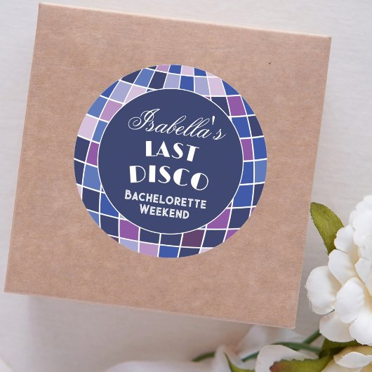 Retro 70s Groovy Laatste Disco vrijgezellenfeest Ronde Sticker