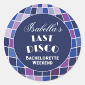 Retro 70s Groovy Laatste Disco vrijgezellenfeest Ronde Sticker (Voorkant)