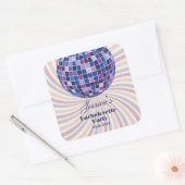 Retro 70s Groovy Laatste Disco vrijgezellenfeest Vierkante Sticker (Envelop)