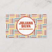 Retro 70's Groovy Line met QR-Visitekaartje Visitekaartje (Voorkant)