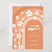 Retro 70s Groovy Madeliefje Boho Regenboog Bruidsf Kaart (Voorkant)