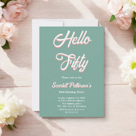  Retro 70s Groovy Modern 50e verjaardag Kaart