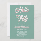  Retro 70s Groovy Modern 50e verjaardag Kaart (Voorkant)